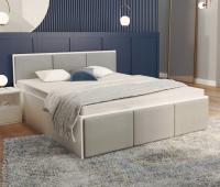 Manželská postel PANAMA T 120x200 se zvedacím dřevěným roštem BÍLÁ ŠEDÁ
